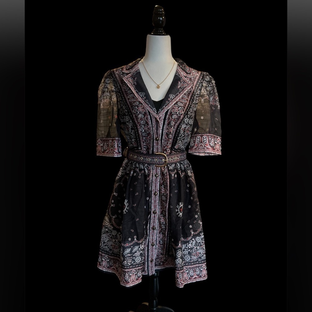 ✨ HOST PICK Black and Pink Patterned Dress with inner